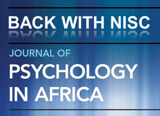Journal of Psychology in Africa - back with NISC