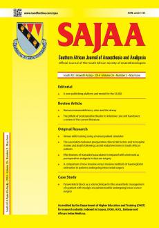 Southern African Journal of Anaesthesia and Analgesia